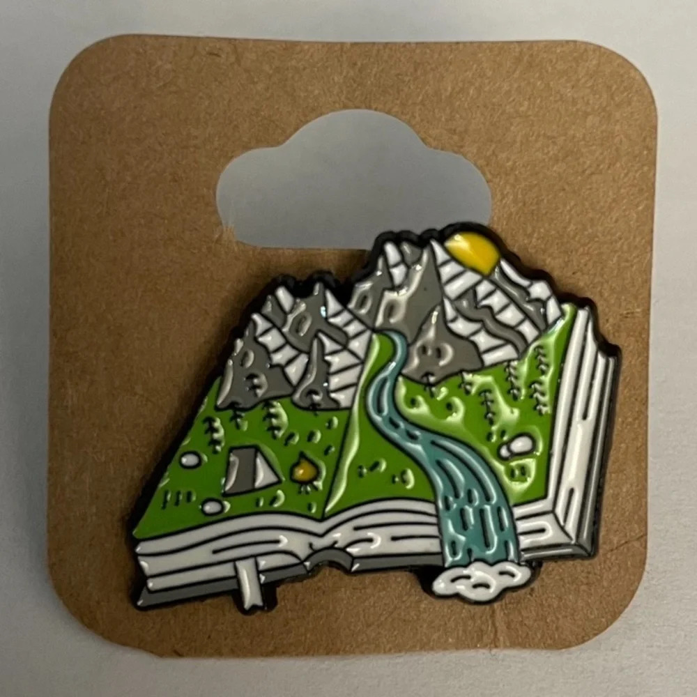 Book  Mountain Camping Enamel Pin $5 Bundled